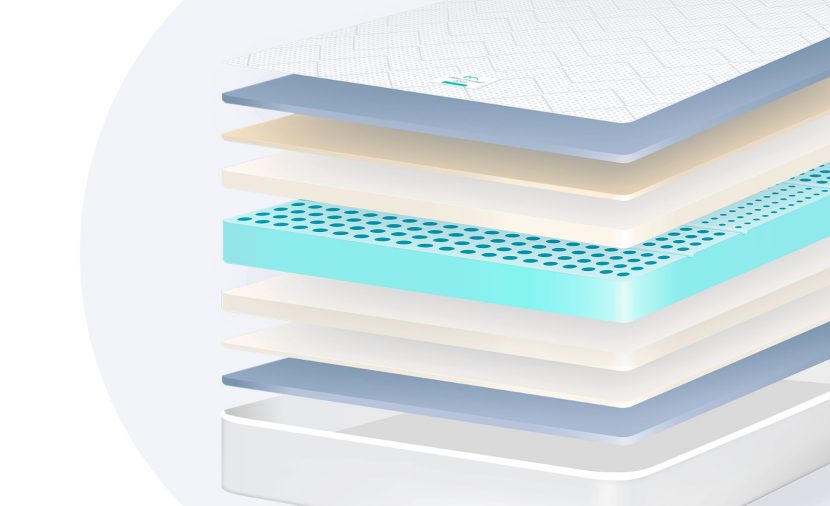 Visuel 3D du matelas Argoat en latex